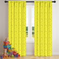 thumbnail image 5 of Yellow Woven Texture Pattern Kids Curtains,Childrens Insulated Curtains Set Of 2,Bedroom Essentials,Teen Room Decor 42"X84", 5 of 5