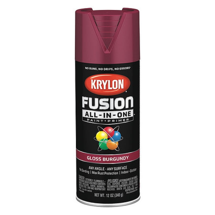KRYLON K02704007 Rust Preventative Spray Paint, Burgundy, Gloss, 12 oz