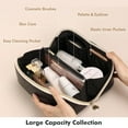 thumbnail image 3 of Bolsa de maquillaje Prite Travel impermeable de piel vegana negra, 3 of 9
