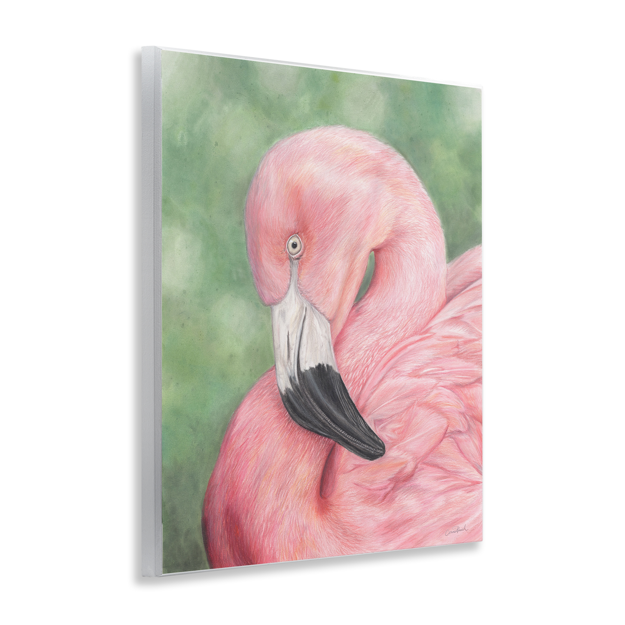 Stupell Industries Blushing Flamingo Visage Animals & Insects Painting Unframed Art Print Wall Art, 11 x 14