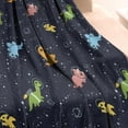 thumbnail image 3 of DarkBlue Dinosaurs in Space Pattern Blanket,Comfortable Soft Flannel Throw Blanket,All Season,Warm Lightweight Blankets for Sofa Bed Couch Living Room Chair,30"x40", 3 of 4