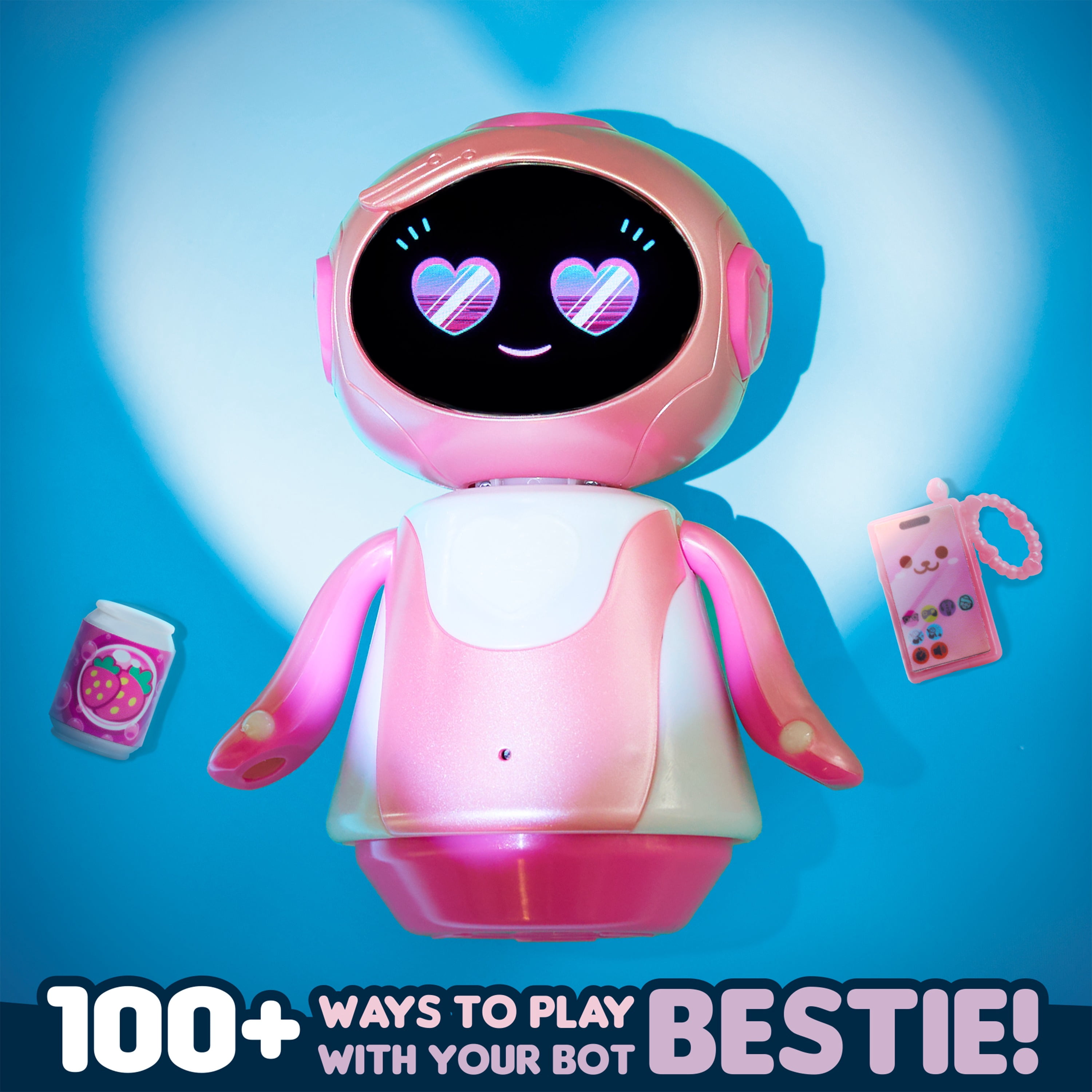 emotoBOT COR-A Interactive Robot Kids’ Toy, Pink, Touch-and Sound-Responsive Robot with Movement, LED Face, 100+ Ways to Play, No Wi-Fi, No AI, Rechargeable, Ages 6 up