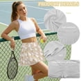 thumbnail image 6 of Xoenoiee Brown Rabbit Bunny Carrot Floral Print Women's Pleated Tennis Skirt with Shorts Easter Athletic Golf Skorts with Pockets High Waisted Workout Skirts Plus Size, L, 6 of 6