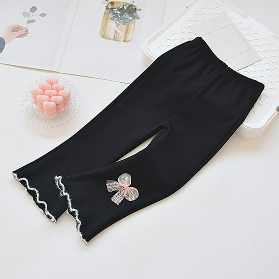 JIAYUE Girls Solid Color Jogger Pants Casual Flare Leg For Kids Spring Autumn Fashion Comfortable Trousers