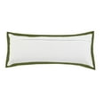 thumbnail image 3 of LR Home Ox Bay Hand-Woven White/Green Bordered All-Natural Cotton Pillow Cover, 3 of 8