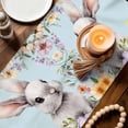 thumbnail image 3 of Happy Easter Table Runner 72 Inches, Spring Grey Bunny Colorful Eggs Flower Blue Bed Runner Dresser Scarves Tabletop for Indoor Outdoor Parties/Ceremony/Banquet, 14" x 72", 3 of 8