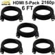 thumbnail image 2 of Paquete de 5 cables Digital 1.4 HDMI 4K SatelliteSale Cordón negro de PVC 6 pies, 2 of 5