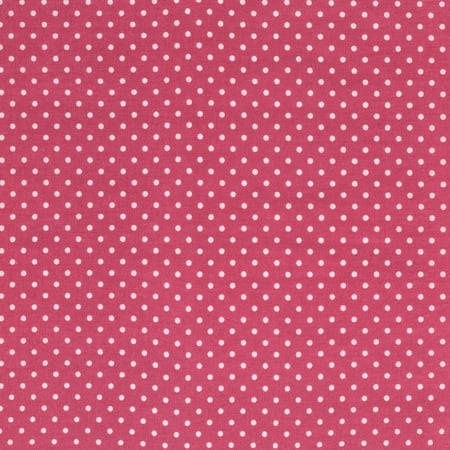 Dot Dotted Cotton Quilt - SHASON TEXTILE (3 Yards cut) 100% COTTON PRINT QUILTING FABRIC, HOT PINK / WHITE SMALL DOTS.