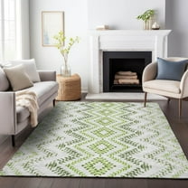 Addison Rugs Mayfield Washable Transitional Geometric Aloe Rectangle Rug, 10' x 14'