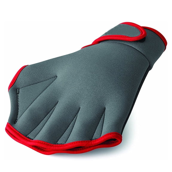 FUNUONY Swim Gloves, Unisex Swimming Resistance Gloves Water Resistance Training Accessories Swimming and Diving Swim Training Gloves Fitness Water Resistance Swimming Diving with Wrist Strap Grey L
