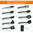 thumbnail image 2 of NutriChef 10-Piece Non-stick Heat Resistant Silicone Kitchen Gadgets Cookware Tools, (Blue/Black), 2 of 7