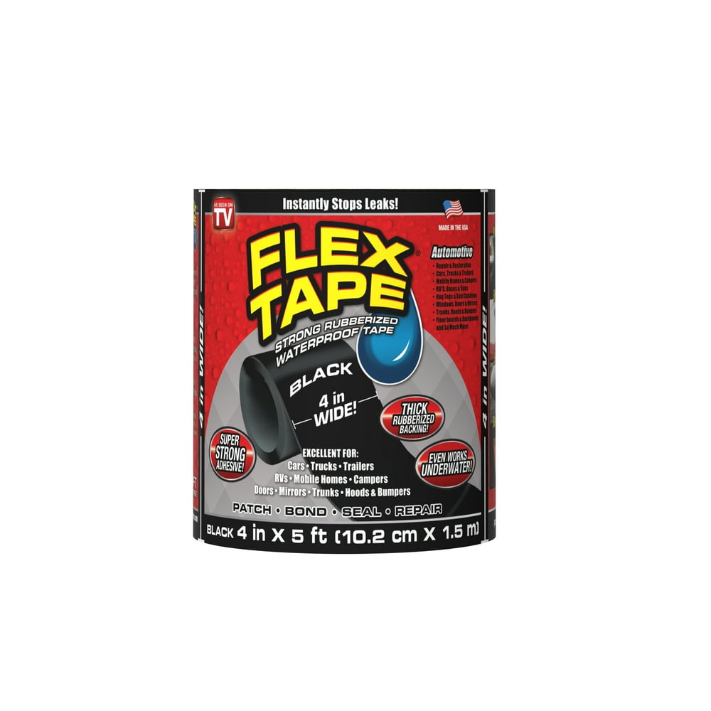 Flex Seal Tape Rubberized Waterproof Automotive Tape, 4 Inches x 5 Feet