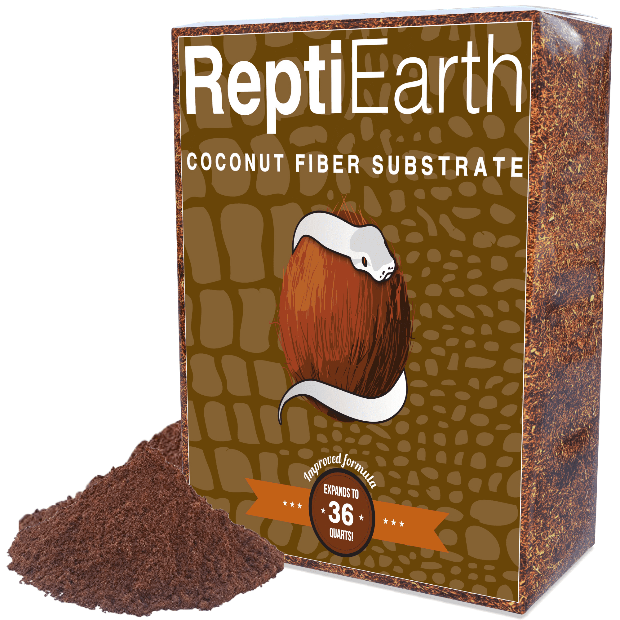 ReptiEarth Fine Coconut Fiber Substrate, Fluffy Small-Strand Reptile Substrate and Snake Bedding for Bioactive Terrarium Tanks, Organic Coco Fiber for Lizards, Frogs, Tarantulas (36 Quart)