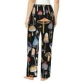 thumbnail image 3 of Disketp Mushrooms And Autumn Leaves Print Women'S Comfy Pajama Pants Casual Drawstring Palazzo Lounge Wide Leg Pants, 3 of 9