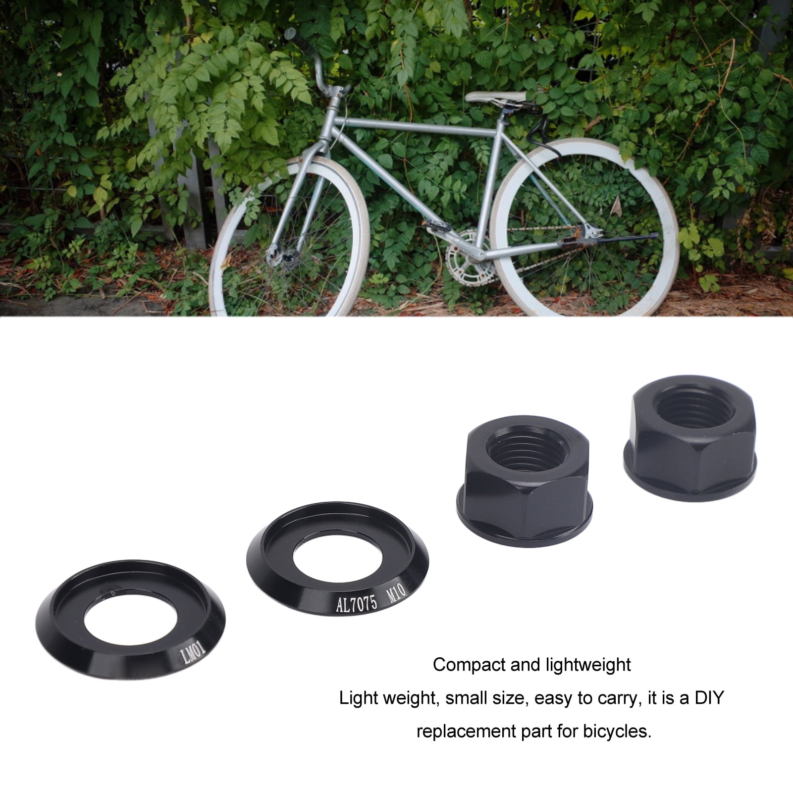 2PCS Aluminum Alloy Bike Hub Nut, DIY Replacement Parts