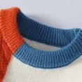thumbnail image 4 of Mens Clashing Colour Patchwork Knitted Sweater Crew Neck Line Design Sweater Oversized Long Sleeve Pullover Sweater, Orange, XXXL, 4 of 7