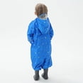 thumbnail image 6 of QUOTAY Rain Ponchos for Kids Boys Girls Toddler Reflective Cartoon Design Kids Rain Jacket Outdoor Play Blue,L, 6 of 9