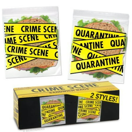 7 Inch Sandwich - Crime Scene Sandwich Bags (20 Locking bags), You get 20 7