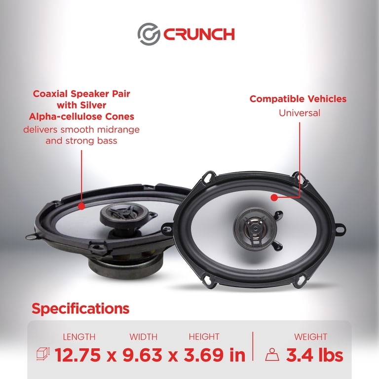 Crunch 250W 2 Way Coaxial Car Audio, 5x7 by 6x8