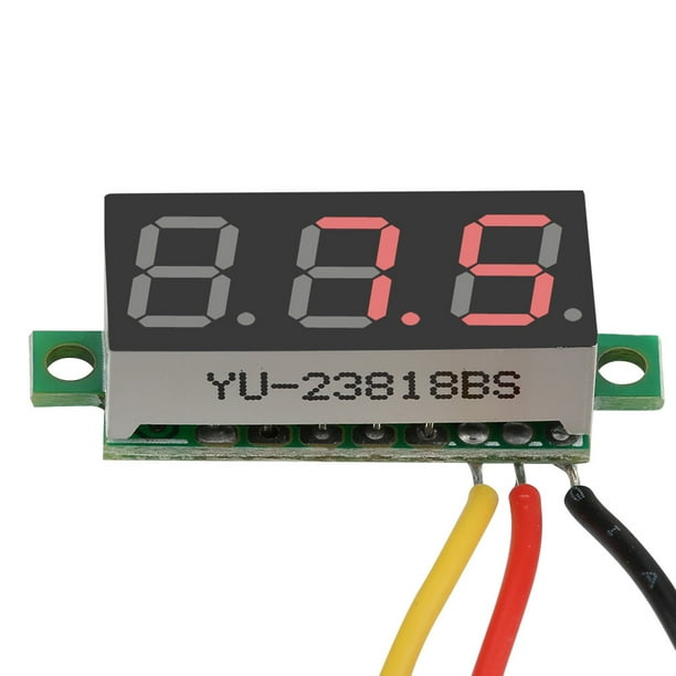 Mini Voltímetro De CC 3 Cables CC 0-100 V Probador De Voltaje 0,28 Pulgadas 3 Pantalla LED Digital Voltímetro CC Panel Medidor De Voltaje Para Motocicletas Medición De Voltaje