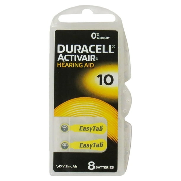 Taille 10 Duracell Easy Tab Piles Auditives (144 Piles)