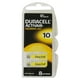 Taille 10 Duracell Easy Tab Piles Auditives (144 Piles) – image 1 sur 1