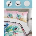 thumbnail image 3 of Quilts Queen Size Bedding Set, Cartoon Dinosaur Reversible Summer Quilt 3 Pieces, Just A Girl Who Loves Dinosaurs Cute Animals Lightweight Bedspreads Coverlets with 2 Pillow Shams for All Seasons, 3 of 5