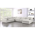 thumbnail image 3 of Maklaine Contemporary Cream Durable Linen Fabric Modular Sectional Sofa, 3 of 3