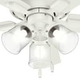 thumbnail image 3 of Hunter 42 inch Indoor Ceiling Fan with LED Lights and Pull Chain - Low Profile Mount White Ceiling Fan, 5 Blades, For Bedroom, Living Room, or Kitchen, Quiet - Crestfield 52152, Fresh White, 3 of 16