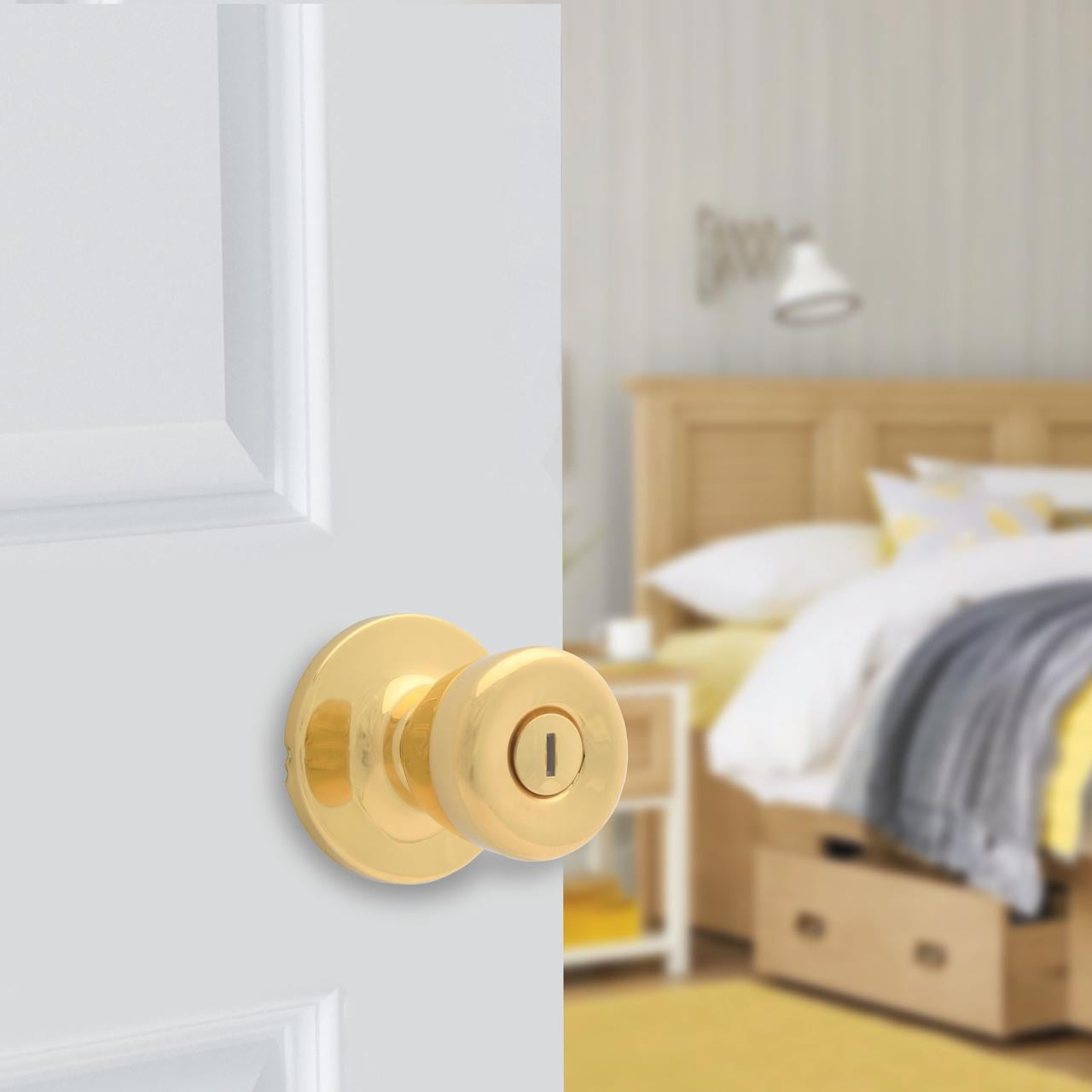 Lokhaus Privacy Tulip Doorknob Polished Brass 2 Count