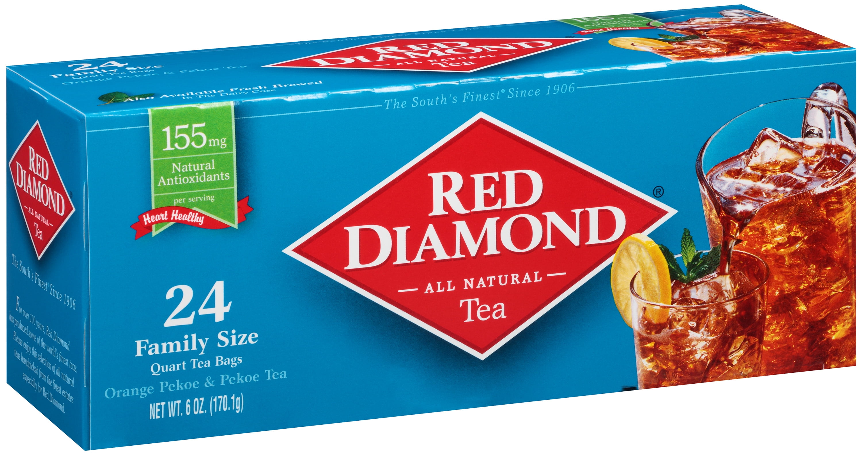 Red Diamond Tea® Fresh Brewed Sweet Tea Iced Tea, 16 fl oz, 6 count