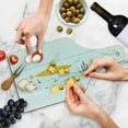 thumbnail image 4 of Yellow Submarine Cutting Board, Submarine Fish and a Treasure Chest on the Sea Bottom Print, Tempered Glass Cutting and Serving Board, Wine Bottle Shape, White and Earth Yellow, by Ambesonne, 4 of 5