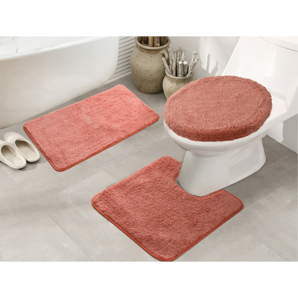 Royalty 3Piece Bath Rug Set in Coral