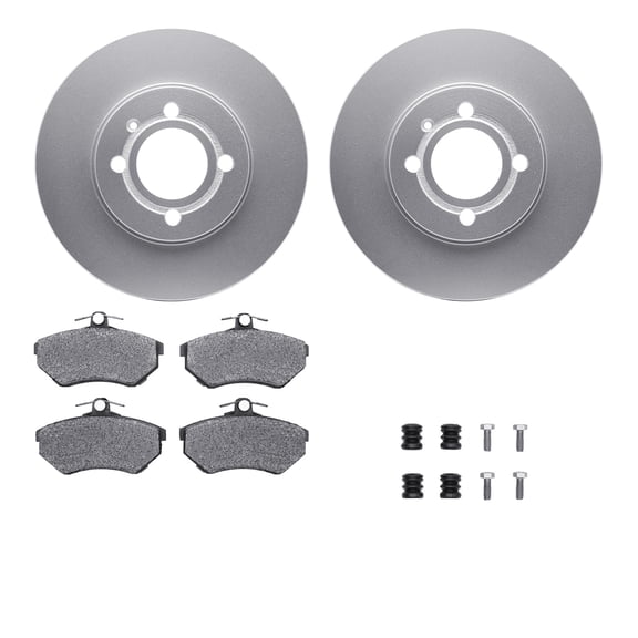 Dynamic Friction Company Front Geospec Brake Rotors with 5000 Advanced Brake Pads includes Hardware 4512-74082