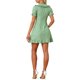 thumbnail image 3 of INSPIRE CHIC Vestido Mini de Cuadros Gingham con Volantes y Cuello Peter Pan de los años 60 XL Verde Blanco, 3 of 6