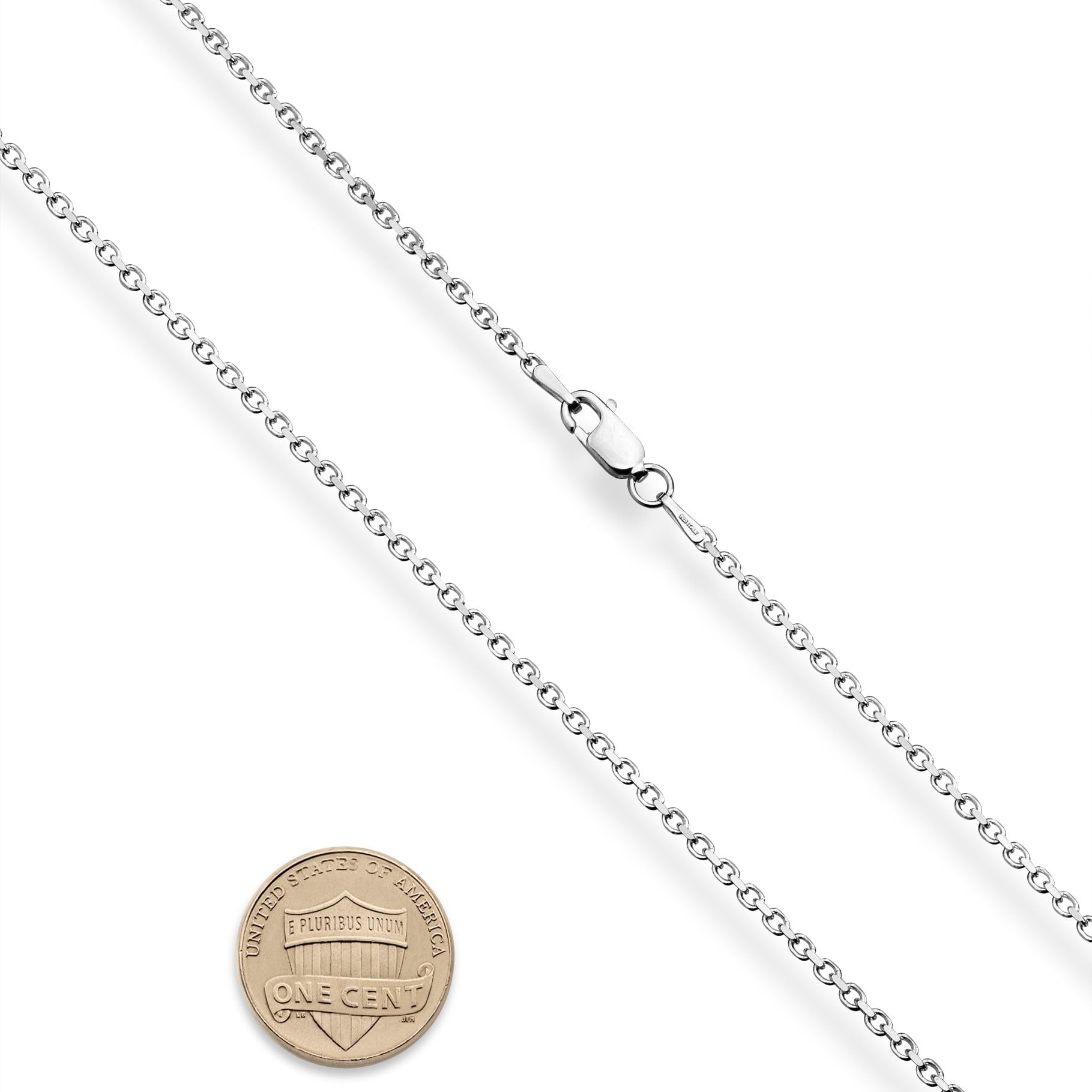 Miabella Italian 925 Sterling Silver Solid 2mm Cable Chain Necklace for Women Men | Diamond-Cut Link Necklace Made in Italy (Length 16 Inches (women's choker length))