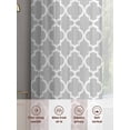 thumbnail image 7 of Light Gray Semi Sheer Curtains 84 Inch Length 2 Panels Set, Minimalist Boho Abstract Ethnic Motifs Sheer Kitchen Curtain Privacy Voile Window Curtain for Living Room Bedroom Rod Pocket Drapes, 7 of 7