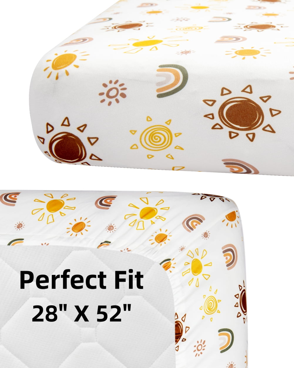 4 Pack Boho Crib Sheets Nursery Sheets Neutral Unisex Fitted Baby Standard Crib Sheets