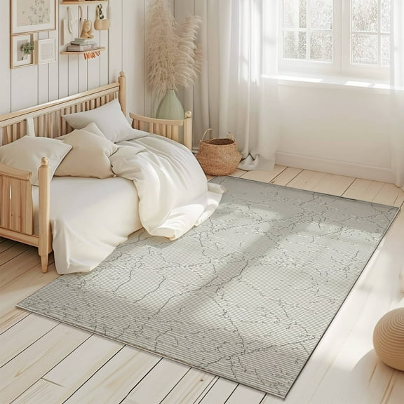 Modern Abstract Rug Contemporary 5x7 Area Rug For Living Room Carpet