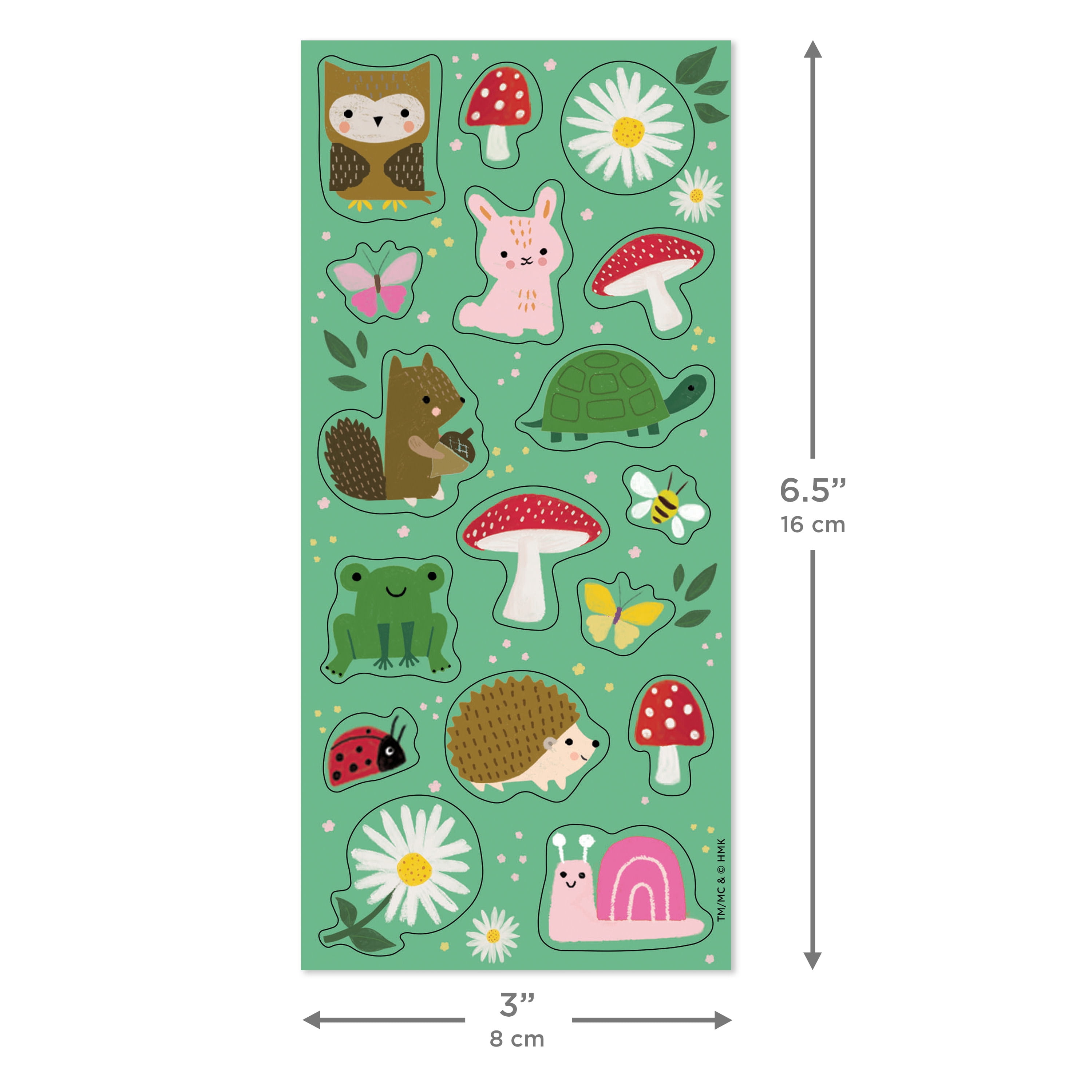 Hallmark Stickers (Woodland Critters and Mushrooms), 4 Sheets