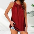 thumbnail image 2 of Sngxgn Womens Tank Tops V Neck Summer Sleeveless Ribbed Button Spring Casual Shirts(Red,XXL), 2 of 6
