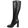 thumbnail image 3 of Journee Womens Karima Comfort System Wide Calf Stacked Heel Knee High Boots, 3 of 10