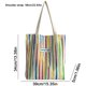 thumbnail image 3 of Bolsa De Hombro Bolsa de hombro para mujer, Bolsa de lona con rayas arcoíris, Bolsa de viaje, Bolsa de compras informal, Bolsa Sywqhk Para Estrenar, 3 of 3