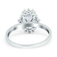 thumbnail image 3 of Halo Style Oval Engagement Ring Simulated Cubic Zirconia 925 Sterling Silver Size 10, 3 of 4