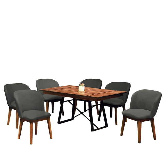 Comedor 6 Sillas Kessa Muebles Arabia Nogal