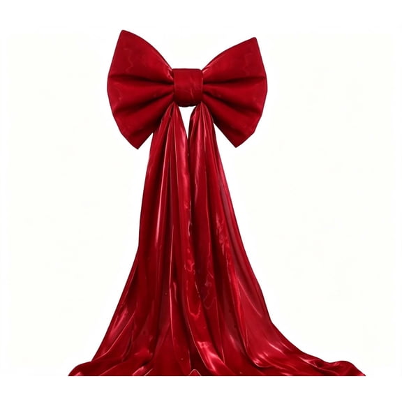 Bcylexb Extra Large Christmas Tree Topper Bow, 20"x120" Satin Finish with Long Flowing Streamers Elegant Christmas Tree Top Party Home Indoor Decoration