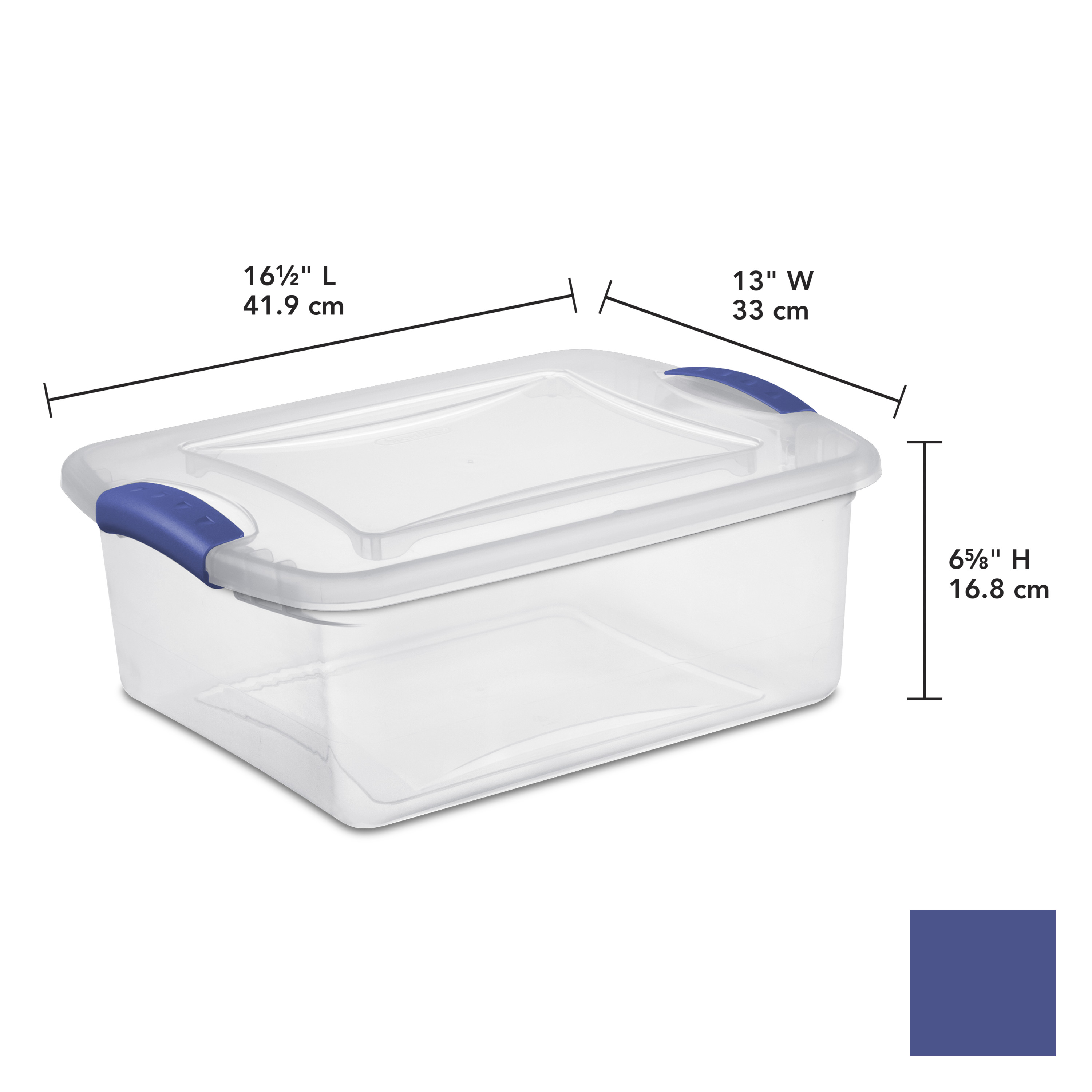Sterilite 15 Qt Latch Box Clear Base and Lid Blue Set of 10 - image 4 of 7