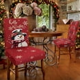 thumbnail image 2 of Christmas Chair Covers Set of 6 Winter Snowman Stretch Parsons Chair Slipcovers Christmas Tree for Xmas Holiday Dining Room Decor Chair Seat Protectors (Red Snowman,6PCS), 2 of 6