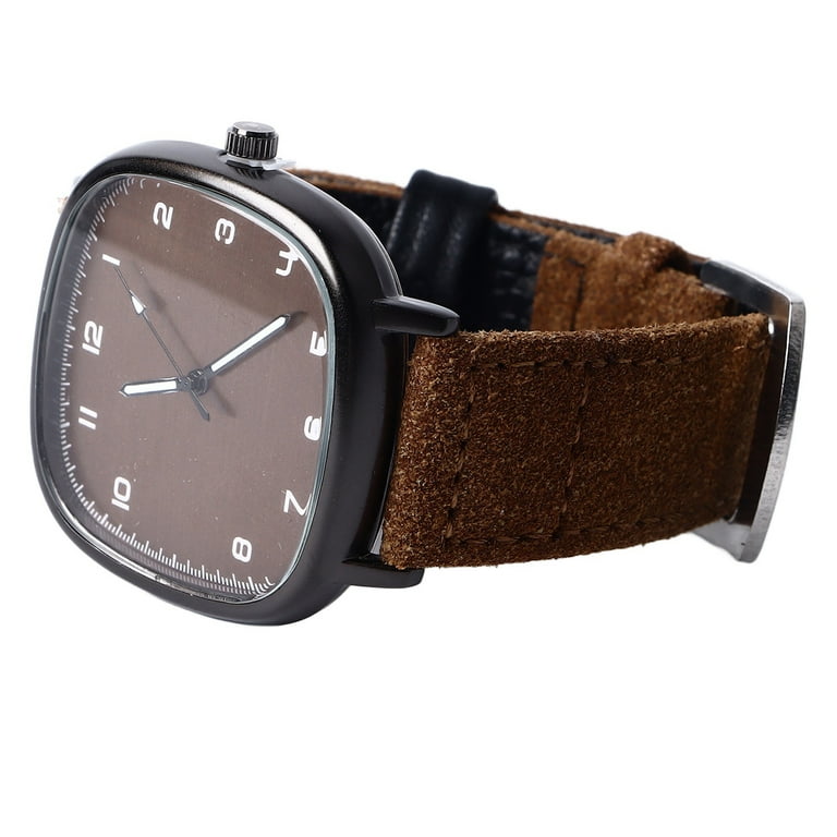 時計 JPMALL LLC ZX Men Quartz Watch Quadrate Shaped Accurate Time PU Leather