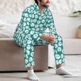 thumbnail image 7 of Sikiie Green Baseball Mens Pajama Set, Soft Warm Long Sleeve Sleepwear, Cozy Button-Down Pjs for Men-Large, 7 of 7
